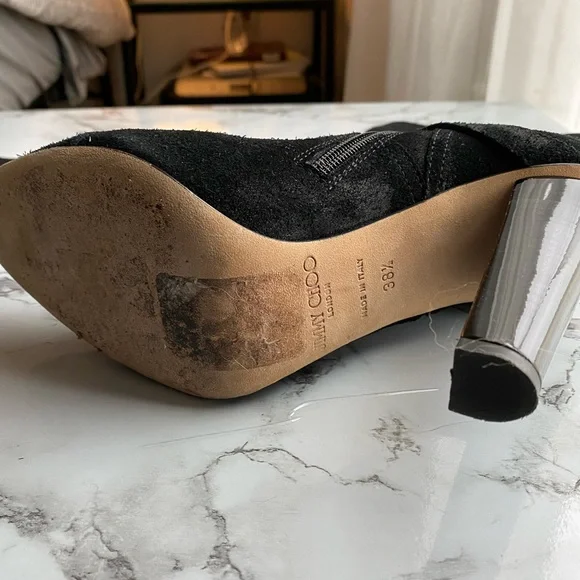 Jimmy Choo Black Suede Ankle Boots – Size 38.5 | Elegant & Chic - Picture 3 of 5